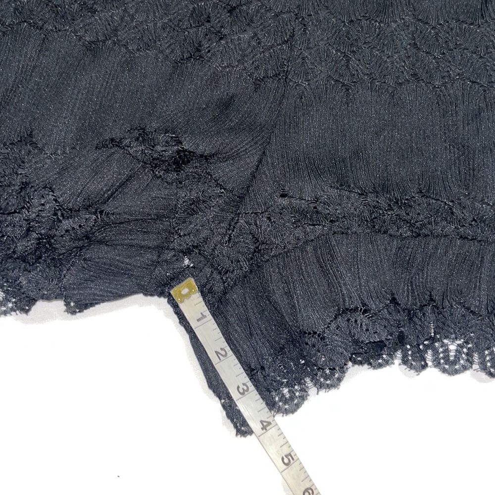 GUESS Romper Vita Mixed Lace Ruffled Overlay Romper Black LARGE - Picture 9 of 10